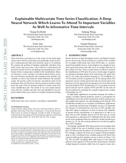 Explainable Multivariate Time Series Classification: A Deep Neural
  Network Which Learns To Attend To Important Variables As Well As Informative
  Time Intervals