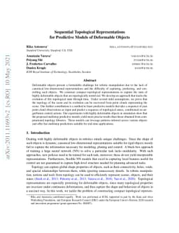 Sequential Topological Representations for Predictive Models of
  Deformable Objects