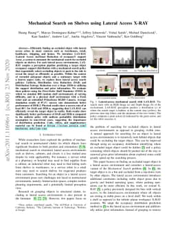 Mechanical Search on Shelves using Lateral Access X-RAY