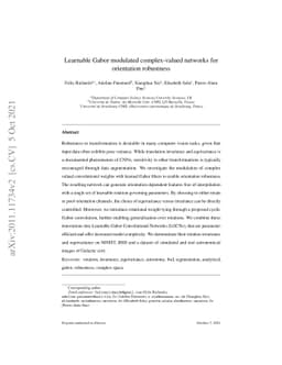 Learnable Gabor modulated complex-valued networks for orientation
  robustness