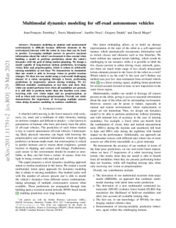Multimodal dynamics modeling for off-road autonomous vehicles