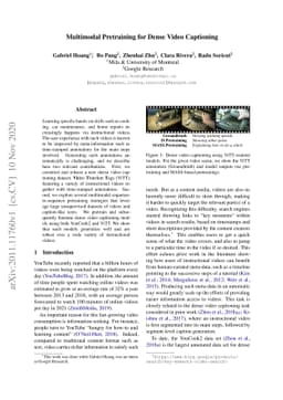 Multimodal Pretraining for Dense Video Captioning