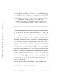 Probabilistic modeling of discrete structural response with application
  to composite plate penetration models