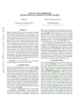 Acoustic span embeddings for multilingual query-by-example search