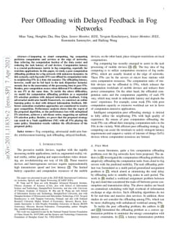 Peer Offloading with Delayed Feedback in Fog Networks