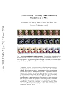 Unsupervised Discovery of Disentangled Manifolds in GANs