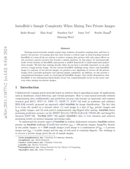 InstaHide's Sample Complexity When Mixing Two Private Images