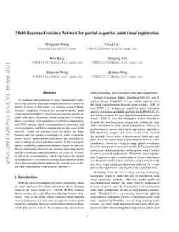 Multi-Features Guidance Network for partial-to-partial point cloud
  registration