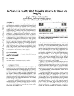 Do You Live a Healthy Life? Analyzing Lifestyle by Visual Life Logging