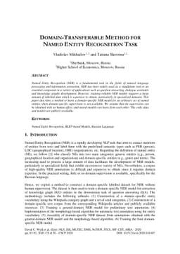 Domain-Transferable Method for Named Entity Recognition Task