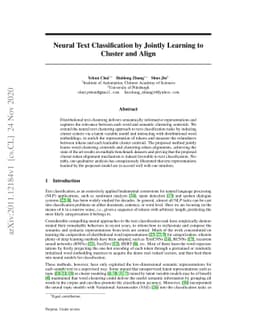 Neural Text Classification by Jointly Learning to Cluster and Align