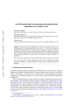 An AUK-based index for measuring and testing the joint dependence of a
  random vector