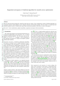 Sequential convergence of AdaGrad algorithm for smooth convex
  optimization