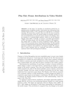 Play Fair: Frame Attributions in Video Models