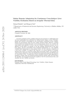 Online Domain Adaptation for Continuous Cross-Subject Liver Viability
  Evaluation Based on Irregular Thermal Data