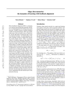 Align, then memorise: the dynamics of learning with feedback alignment