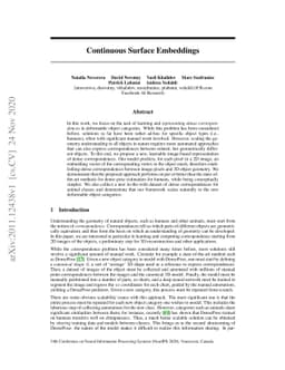 Continuous Surface Embeddings