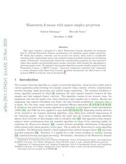 Wasserstein k-means with sparse simplex projection