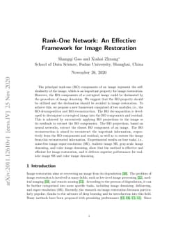 Rank-One Network: An Effective Framework for Image Restoration