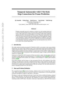 Temporal Autoencoder with U-Net Style Skip-Connections for Frame
  Prediction