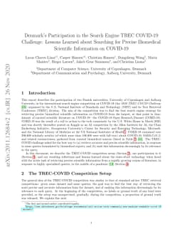 Denmark's Participation in the Search Engine TREC COVID-19 Challenge:
  Lessons Learned about Searching for Precise Biomedical Scientific Information
  on COVID-19