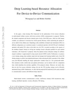 Deep Learning-based Resource Allocation For Device-to-Device
  Communication