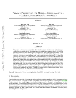 Privacy Preserving for Medical Image Analysis via Non-Linear Deformation
  Proxy