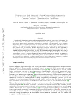 No Subclass Left Behind: Fine-Grained Robustness in Coarse-Grained
  Classification Problems