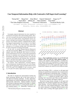 Can Temporal Information Help with Contrastive Self-Supervised Learning?