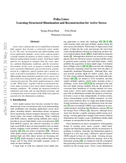 Polka Lines: Learning Structured Illumination and Reconstruction for
  Active Stereo