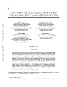 Achievements and Challenges in Explaining Deep Learning based
  Computer-Aided Diagnosis Systems