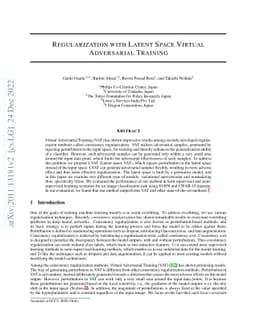 Regularization with Latent Space Virtual Adversarial Training