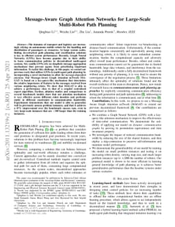 Message-Aware Graph Attention Networks for Large-Scale Multi-Robot Path
  Planning
