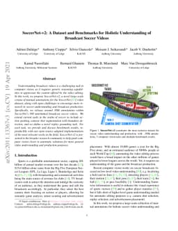 SoccerNet-v2: A Dataset and Benchmarks for Holistic Understanding of
  Broadcast Soccer Videos