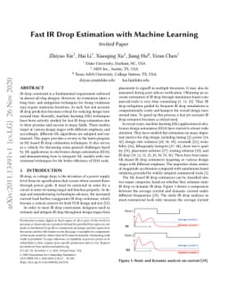 Fast IR Drop Estimation with Machine Learning