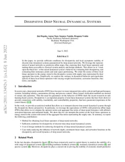 Dissipative Deep Neural Dynamical Systems