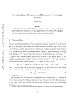 Detecting Sparse Heterogeneous Mixtures in a Two-Sample Problem