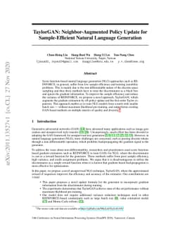 TaylorGAN: Neighbor-Augmented Policy Update for Sample-Efficient Natural
  Language Generation