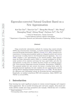 Eigenvalue-corrected Natural Gradient Based on a New Approximation