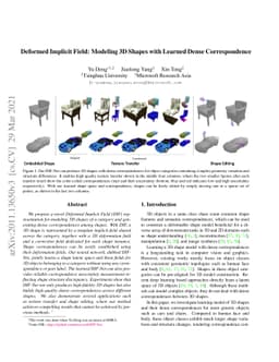 Deformed Implicit Field: Modeling 3D Shapes with Learned Dense
  Correspondence