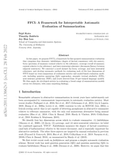FFCI: A Framework for Interpretable Automatic Evaluation of
  Summarization
