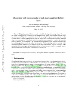 Clustering with missing data: which equivalent for Rubin's rules?