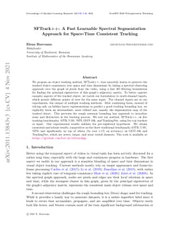 SFTrack++: A Fast Learnable Spectral Segmentation Approach for
  Space-Time Consistent Tracking