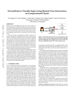 IntegriScreen: Visually Supervising Remote User Interactions on
  Compromised Clients