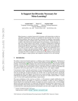 Is Support Set Diversity Necessary for Meta-Learning?