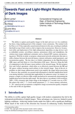 Towards Fast and Light-Weight Restoration of Dark Images