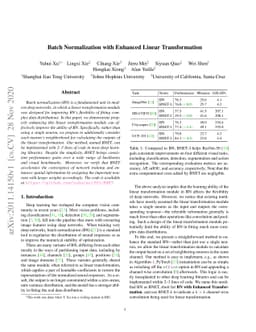 Batch Normalization with Enhanced Linear Transformation