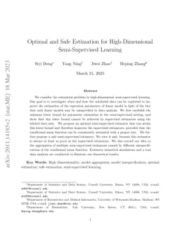 Optimal and Safe Estimation for High-Dimensional Semi-Supervised
  Learning