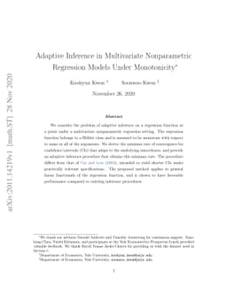 Adaptive Inference in Multivariate Nonparametric Regression Models Under
  Monotonicity