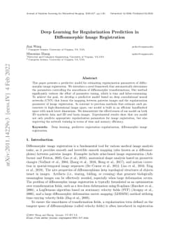 Deep Learning for Regularization Prediction in Diffeomorphic Image
  Registration